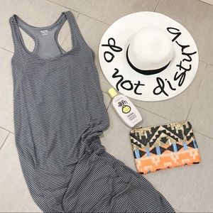 Racer back striped maxi dress